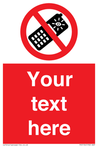 Custom No camera phones Sign